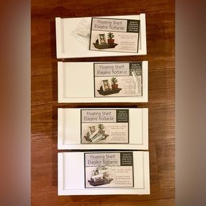 4 White Floating Wall Shelf Shelves w/ Hardware PVC 8.6 x 4 Holds 5 lbs